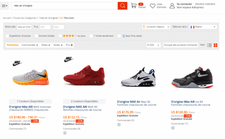 chaussure nike pas cher aliexpress